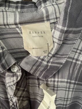 Harper Gray Plaid Button-Up Shirt